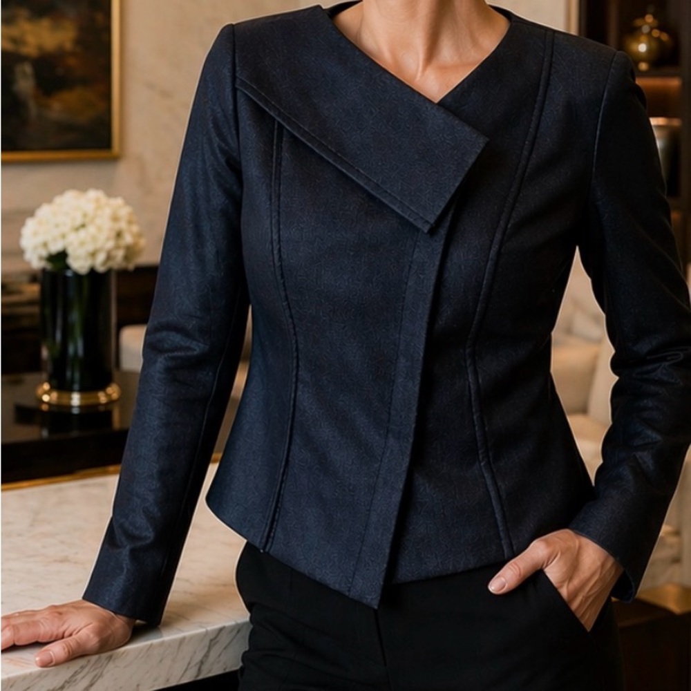 Hugo Boss Structured Asymmetric Navy Women's Jacket